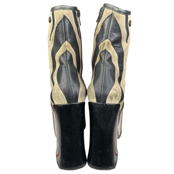 Vintage Rare Y2K Buffalo London Zebra Mega Platform Ankle Boots Size 37 US 6.5 - Picture 8 of 16